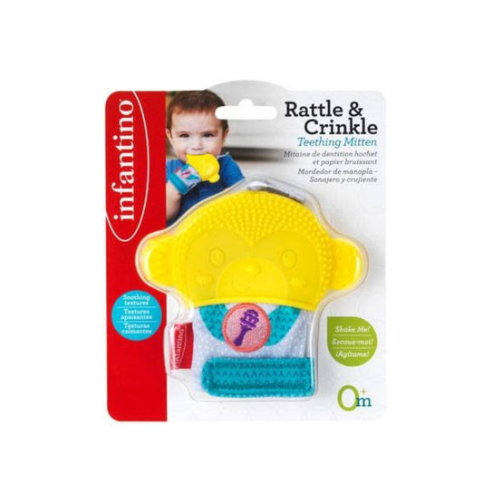 Infantino Rattle & Crinkle Teething Mitten