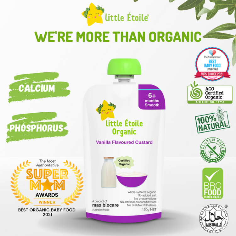 Little Etoile Organic Baby Puree - Vanilla Flavoured Custard (6m+)