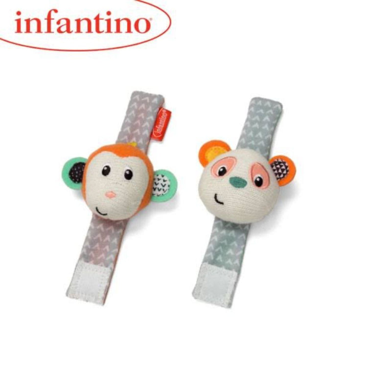 Infantino Wrist Rattles Monkey/ Panda
