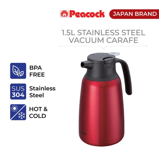 Peacock 1.5L Stainless Steel Vacuum Carafe