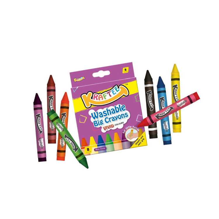 Kraftee 8ct Washable Big Crayons