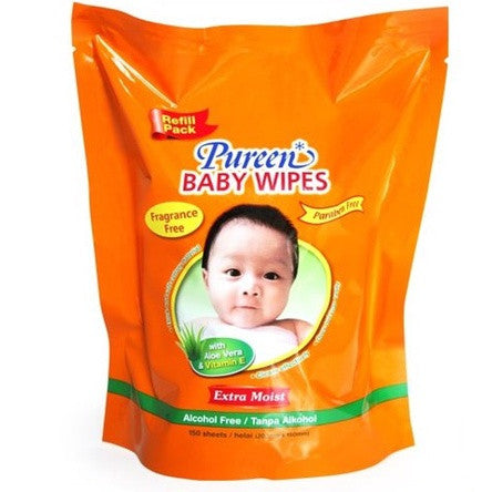 Pureen Baby Wipes Refill Pack 150 pcs
