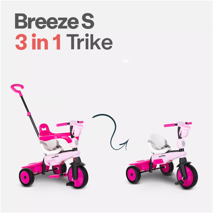 SmarTrike 3-in-1 Breeze S Pink Classic Trike (15mths up to approx 3yrs)