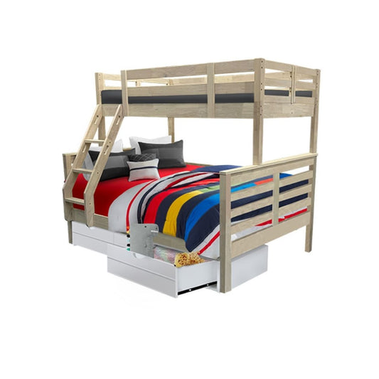 Snoozeland Huckleberry Super Single over Queen Bunk Bed with Underbed 3 Drawers