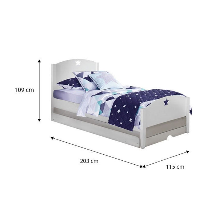 [Pre-Order] Snoozeland Starlight Bed Frame with Pull Out Single Raising Trundle