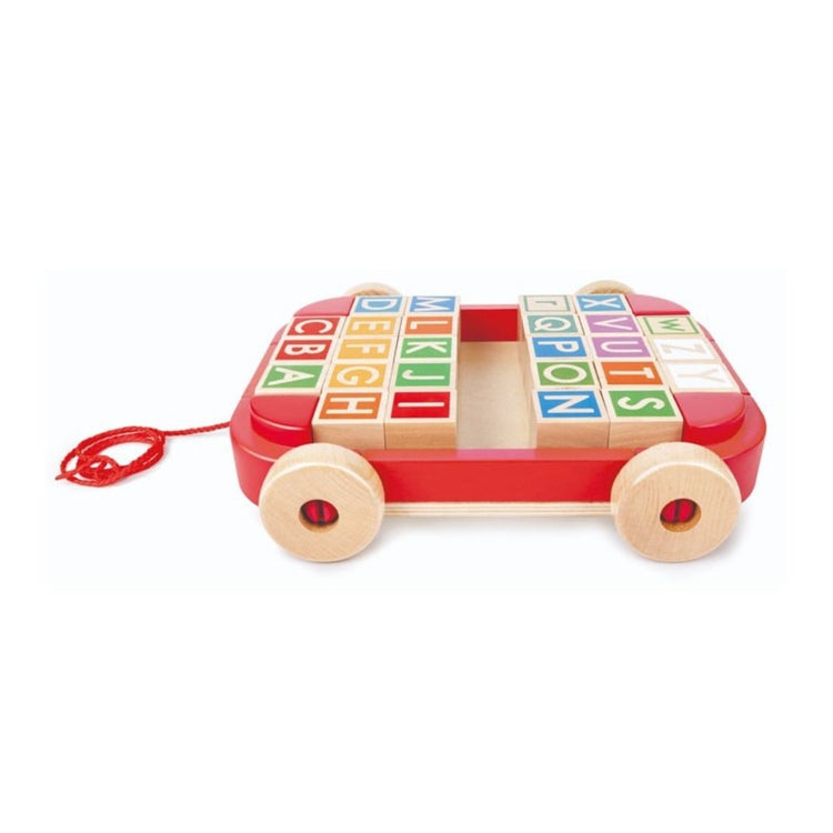 Hape Pull Along Cart With Blocks (2y+)