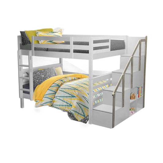 [PRE-ORDER] Snoozeland Snowberry Super Single Bunk Bed with Staircase