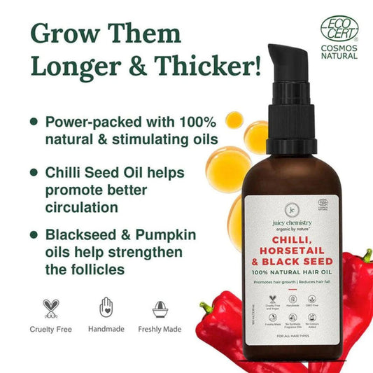 Boss Mama Organic Chilli, Horsetail & Black Seed Hair Oil 30ml
