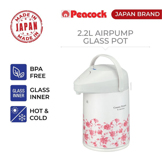 Peacock 2.2L Airpump Glass Pot