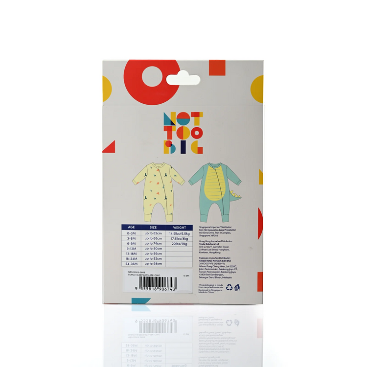 Not Too Big Dino Bamboo Sleepsuits (2 Pack)