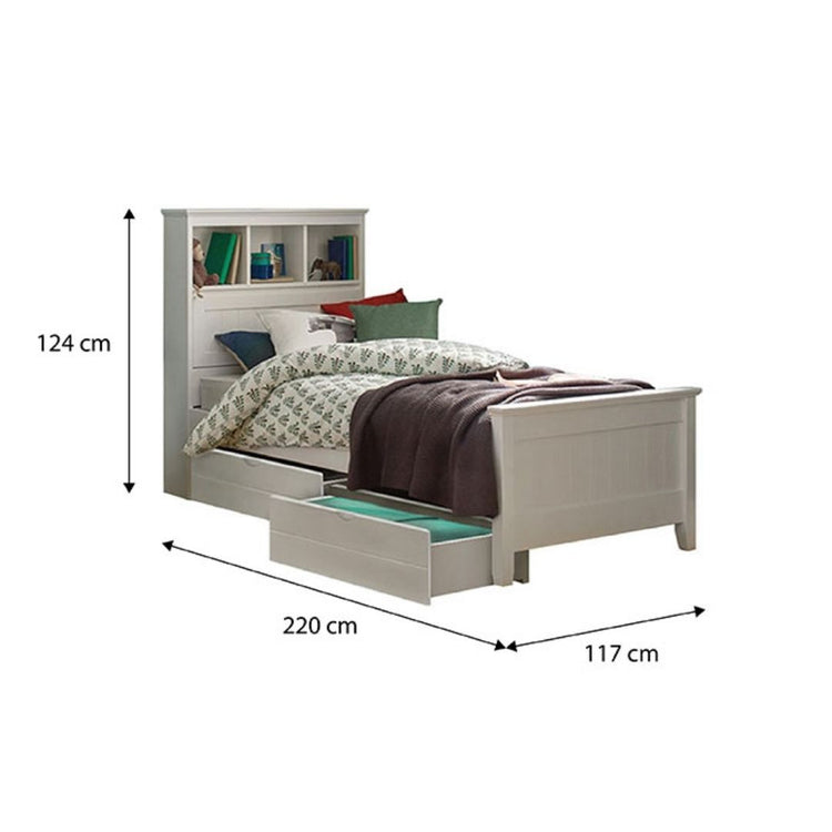 [Pre-Order] Snoozeland Jack Super Single Bed Frame with Underbed 2 Short Drawers