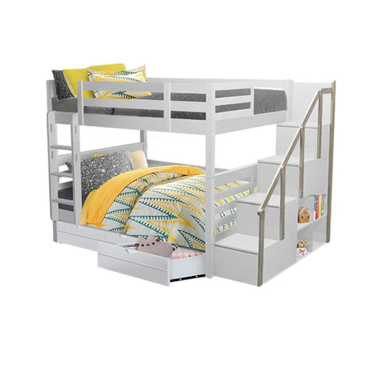[PRE-ORDER] Snoozeland Snowberry Super Single Bunk Bed with Staircase and Underbed 3 Drawers