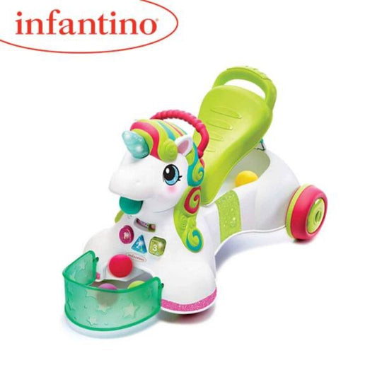 Infantino 3 In 1 Sit, Walk & Ride Unicorn Activity Walker