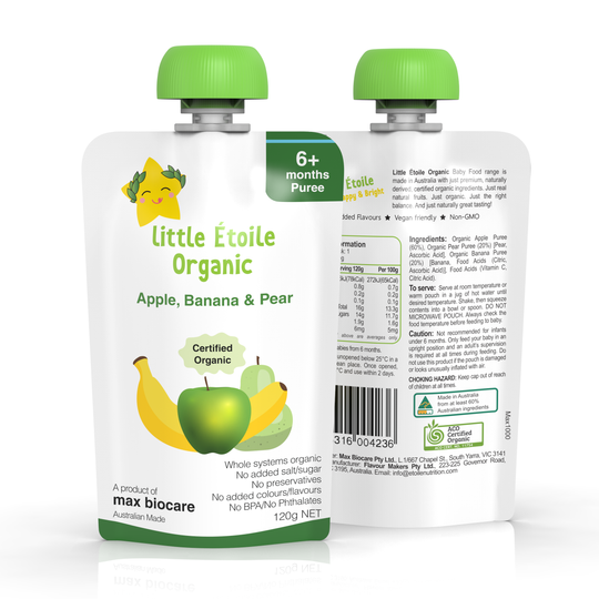 Little Etoile Organic Baby Puree - Apple, Banana & Pear (6m+)