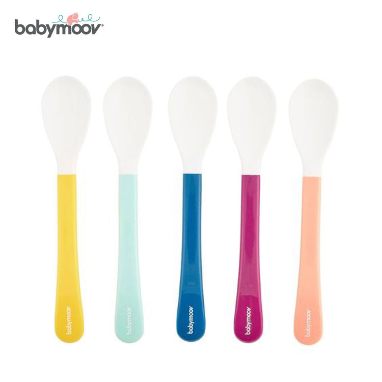 Babymoov 2nd Age Baby Spoon - Set of 5 (Multi Color) (8m+)