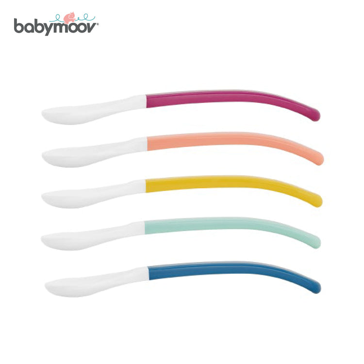 Babymoov 2nd Age Baby Spoon - Set of 5 (Multi Color) (8m+)