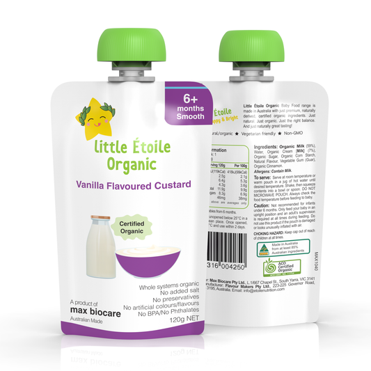 Little Etoile Organic Baby Puree - Vanilla Flavoured Custard (6m+)