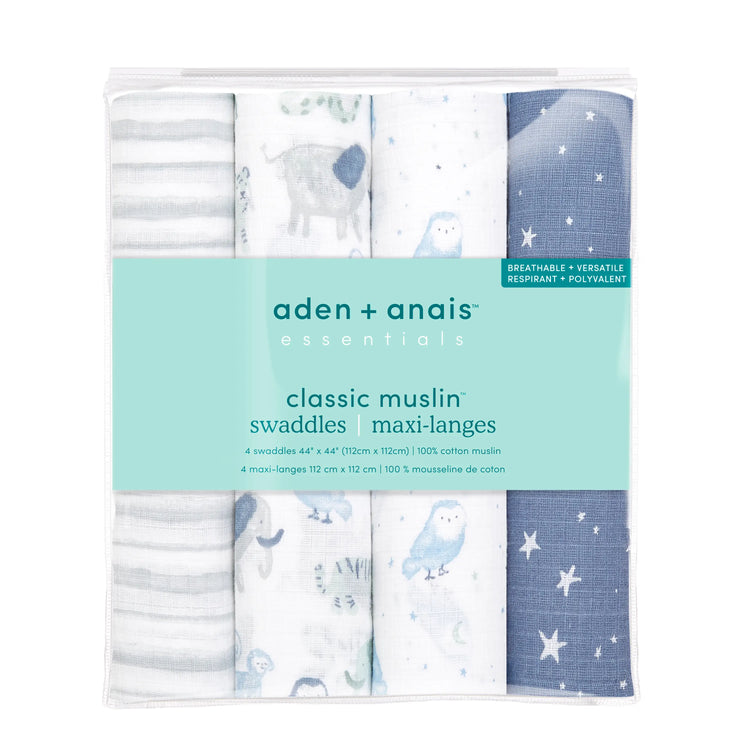 Aden + Anais Essentials Cotton Muslin Swaddle 4-pack