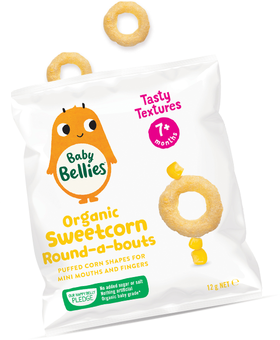 Baby Bellies Organic Sweet Corn Round-a-bouts (7m+) (12g)