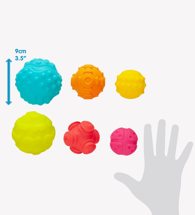 Playgro Textured Sensory Balls 4pck 6m+