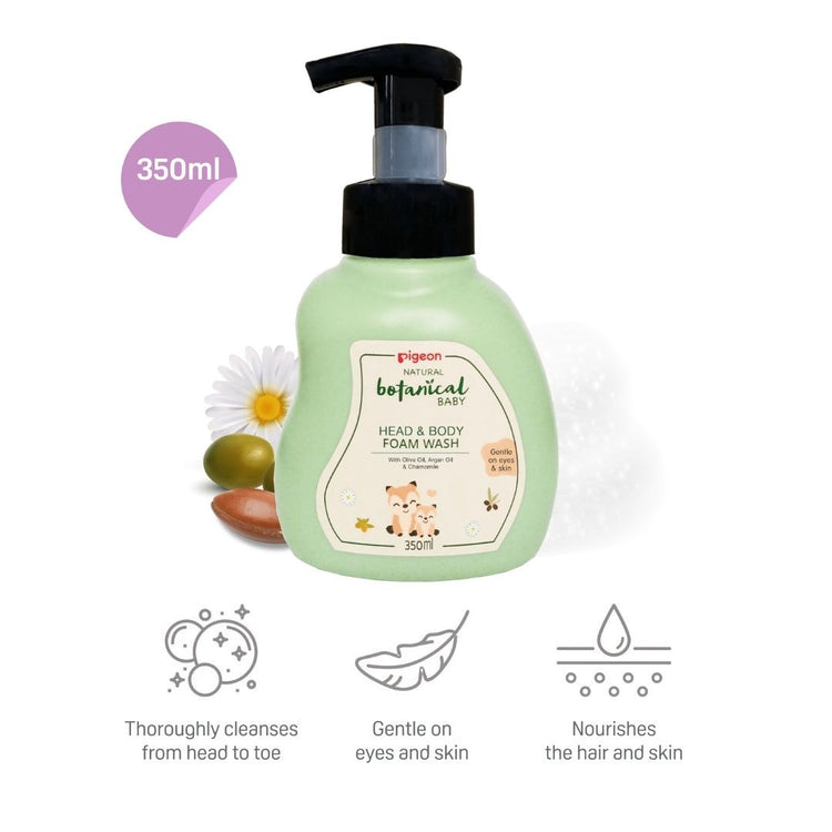 Pigeon Natural Botanical Baby Head and Body Foam Wash