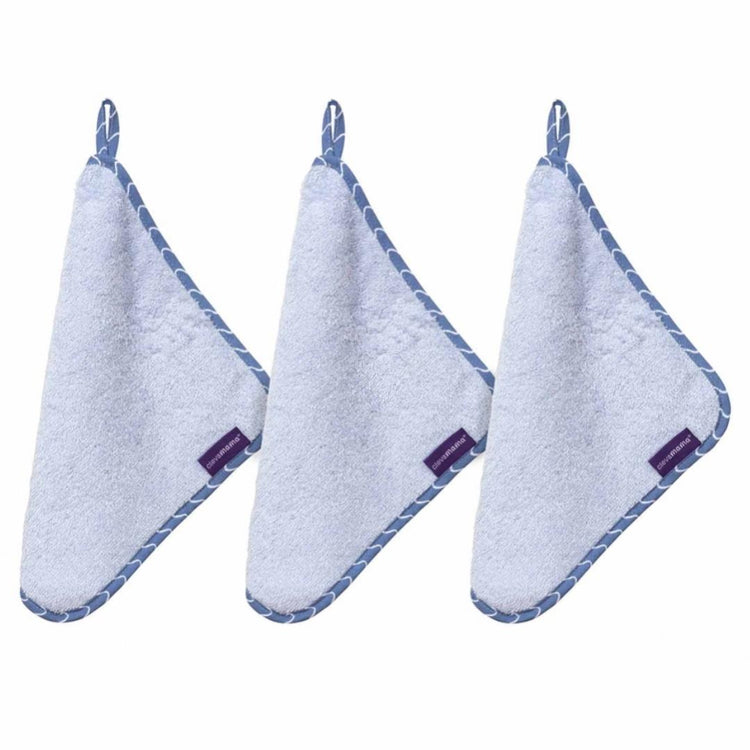 Clevamama Bamboo Baby Washcloth (Blue) (3pcs)