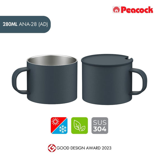 Peacock Stainless Steel Mug with Lid