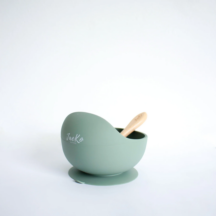 Jae Ko Silicone Bowl & Spoon Set - Sage Green
