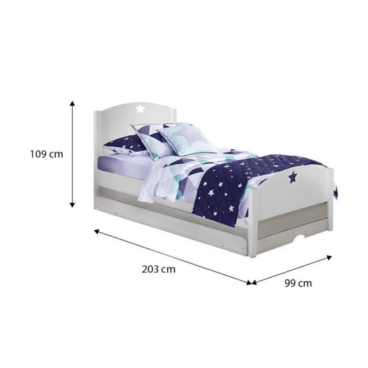 [Pre-Order] Snoozeland Starlight Bed Frame with Pull Out Single Raising Trundle