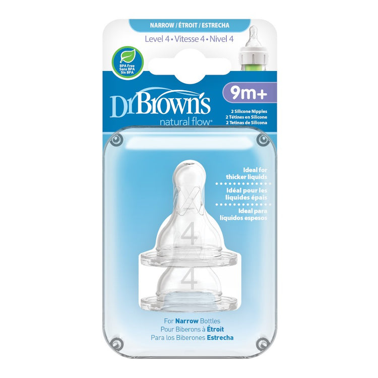 Dr. Brown's Silicone Narrow-Neck Teat (2Pcs)