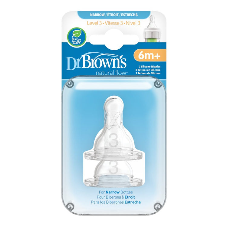 Dr. Brown's Silicone Narrow-Neck Teat (2Pcs)