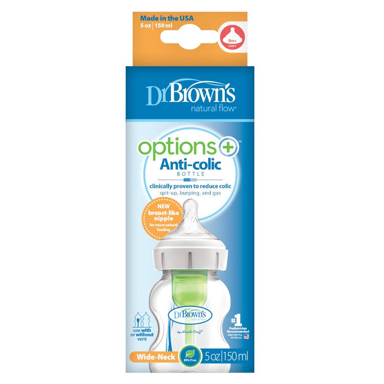 Dr Brown's Options+ Wide Neck Anti-Colic 150/270ml Bottle - 0m+
