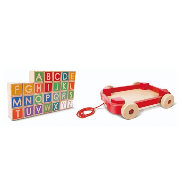 Hape Pull Along Cart With Blocks (2y+)