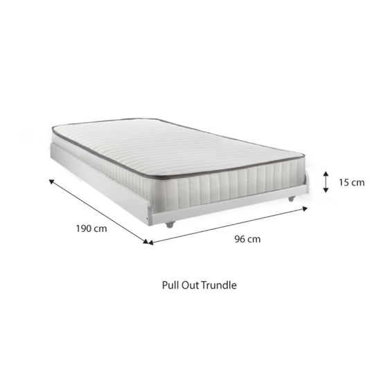Snoozeland Huckleberry Super Single over Queen Bunk Bed with Pull Out Single Raising Trundle