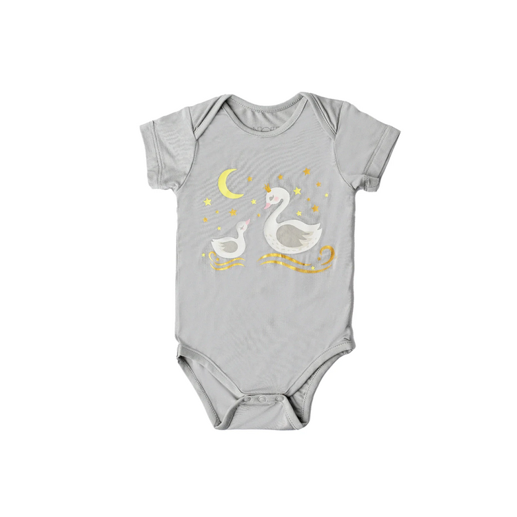 Not Too Big Swan Bamboo Short Sleeve Bodysuits (3 Pack)