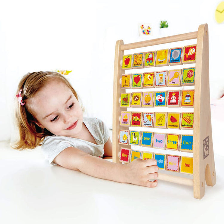 Hape Alphabet Abacus Wooden Counting Toy 3yrs+