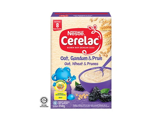 Nestle Cerelac Oats, Wheat & Prunes 8m+ (250g)