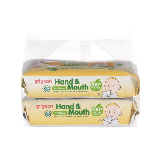Pigeon Hand & Mouth Wet Tissues Alcohol Free (2x60pcs)