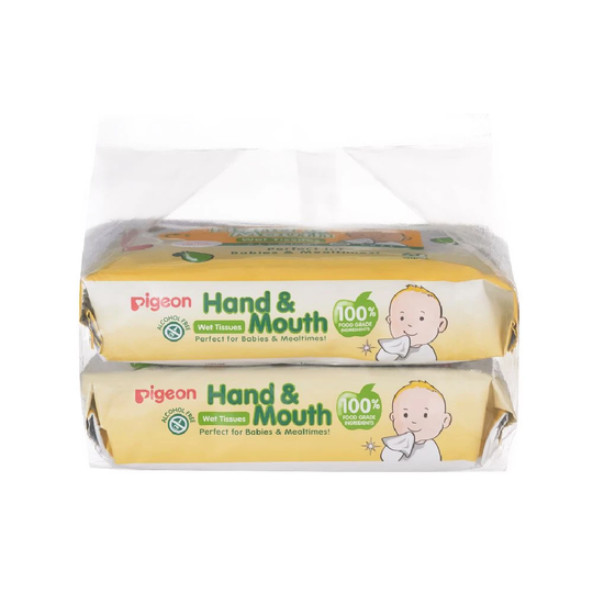 Pigeon Hand & Mouth Wet Tissues Alcohol Free (2x60pcs)