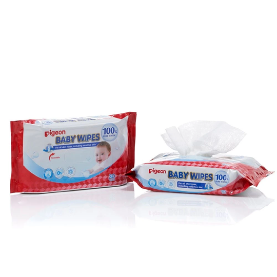 Pigeon 100% Pure Water Baby Wipes 2 x 30wipes